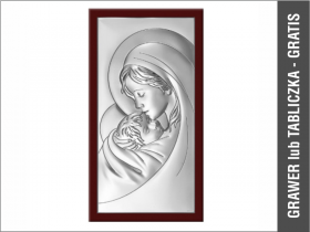 Matka Boża z dzieciątkiem - srebrny obrazek 6381WM