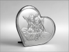Aniołki nad dzieckiem w sercu - srebrny obrazek 6450