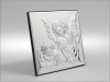 Aniołek z latarenką nad dzieckiem kwadratowy - srebrny obrazek 81200