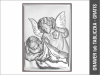 Aniołek z latarenką - srebrny obrazek prostokątny 6325