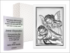 Aniołek z latarenką - srebrny obrazek prostokątny na białym drewnie 6325W