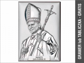 Papież Św. Jan Paweł II - srebrny obrazek 18029
