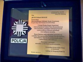 Podziękowanie za współpracę - policyjny dyplom szklany