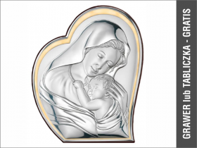 Matka Boża z dzieciątkiem - srebrny obrazek 81051 ORO