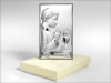 Pamiątka I Komunii Św. dla chłopczyka - prostokątny srebrny obrazek JAP 758