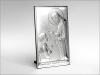 Pamiątka I Komunii Św. z Jezusem udzielającym Komunii chłopczykowi - srebrny obrazek JAP760