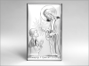 Pamiątka I Komunii Św. z Jezusem udzielającym Komunii chłopczykowi - srebrny obrazek JAP760