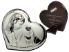 Pamiątka I Komunii  Św. - srebrny obrazek serce z dziewczynką 6517A z grawerem
