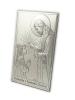 Pamiątka I Komunii  Św. - srebrny obrazek JAP761 z Jezusem udzielającym Komunii dziewczynce z grawerem