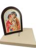 Ikona Świętej Rodziny - kolorowy srebrny obrazek AE0801